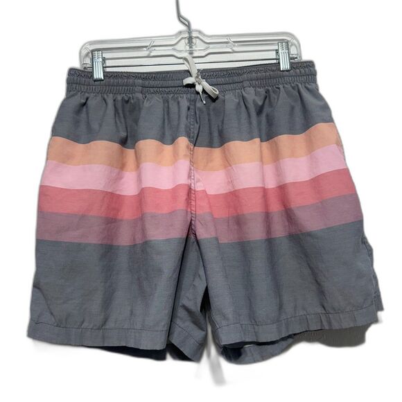 Chubbies Swim Trunk Shorts Gray Pink Orange Stripe Swimsuit 5.5" Inseam Men XL - Picture 1 of 9